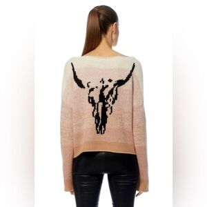 Skull Cashmere Nancy Steer Head Cashmere Sweater Sz-S